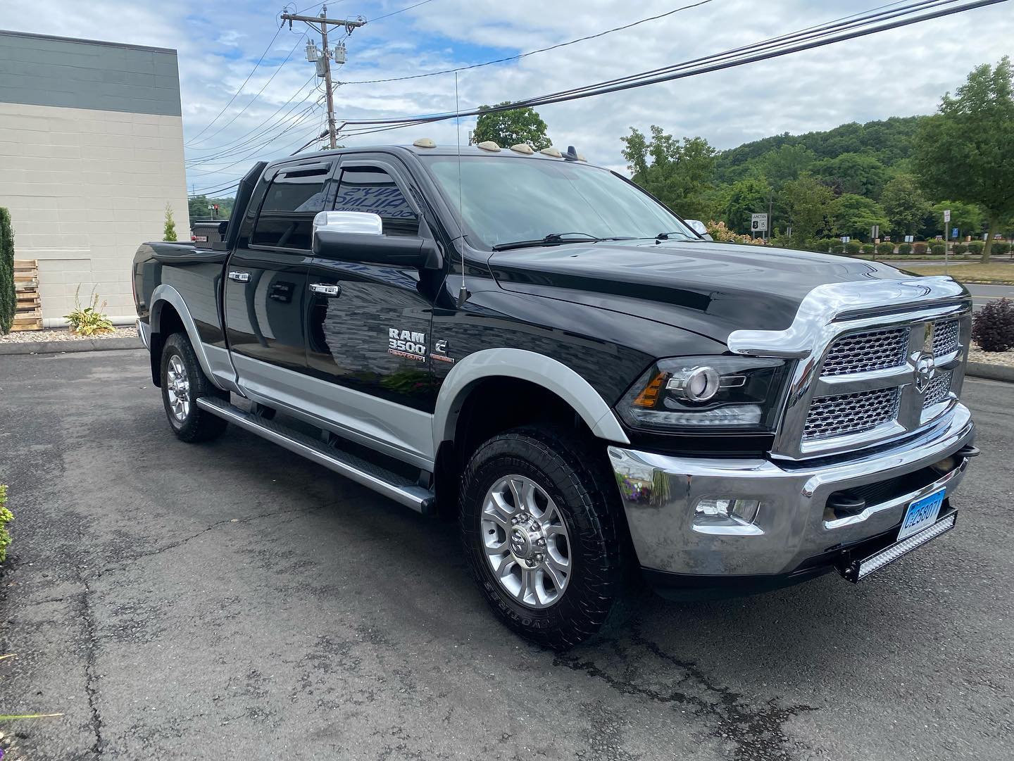 Black RAM 3500 heavy duty truck detailed