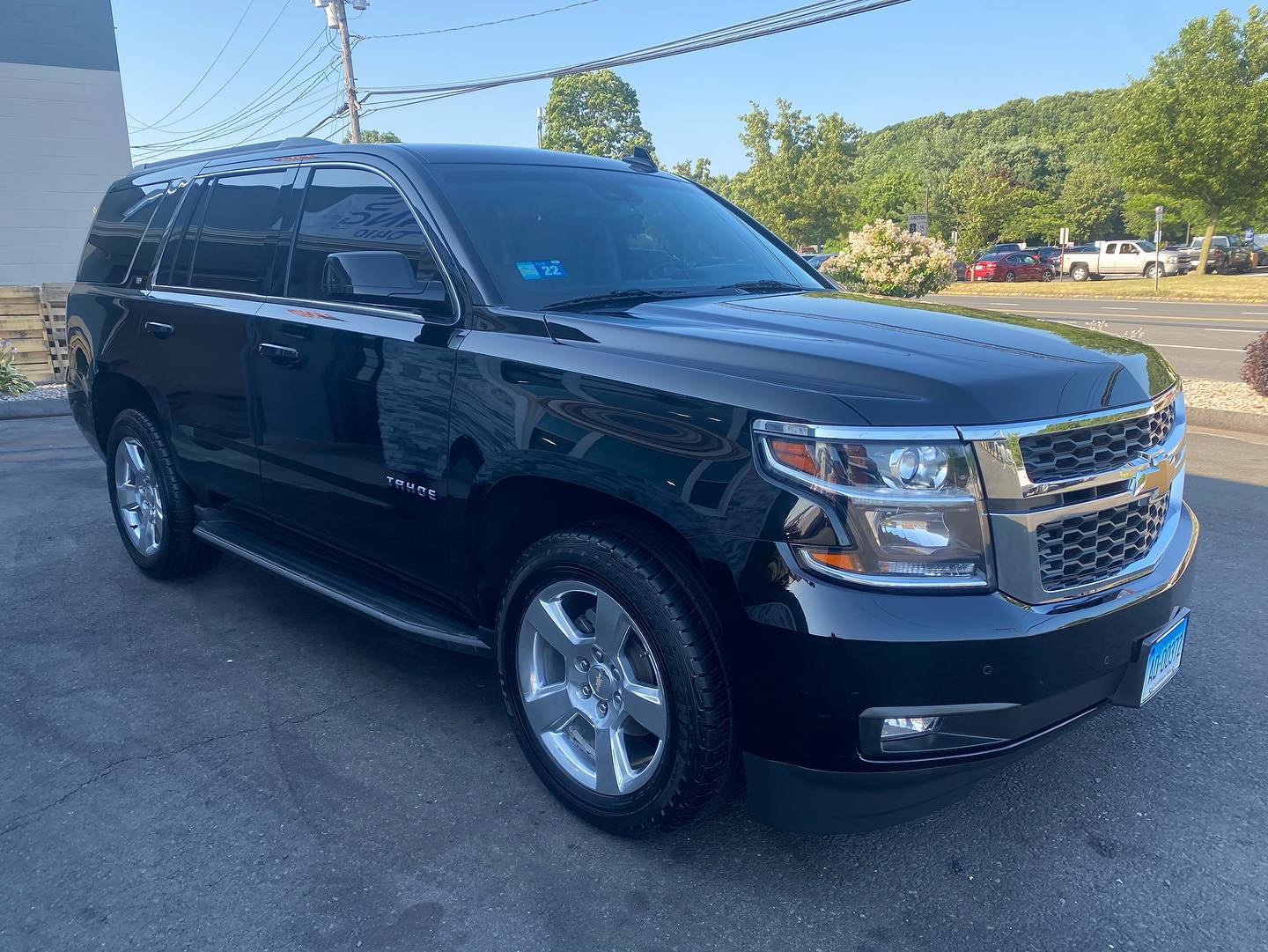 Black Chevrolet Tahoe with mirror-finish detail
